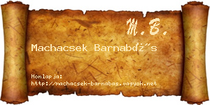 Machacsek Barnabás névjegykártya